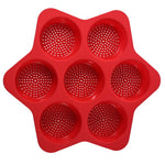 Forme de Silicon pentru Copt, Flippy, 7 Forme Rotiunde, pentru Burgeri si Prajituri, 38.5 x 4 cm, Rosu