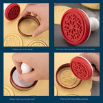 Set 6 stampile pentru prajituri Flippy, tematica de Craciun, din silicon alimentar non-toxic, taietor aluat inclus, 6
