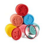 Set 6 stampile pentru prajituri Flippy, tematica de Craciun, din silicon alimentar non-toxic, taietor aluat inclus, 6