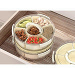Cutie de Depozitare pentru Alimente, Flippy, cu 6 Compartimente, pentru Condimente, Fructe, Legume, cu Manere de