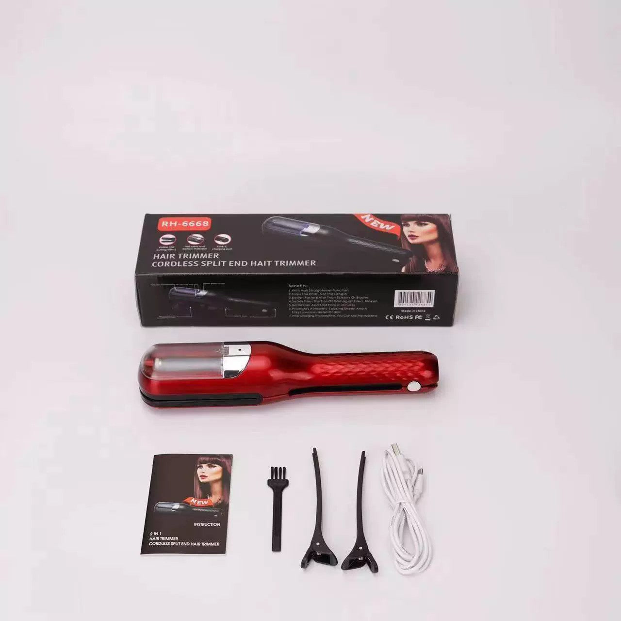 Aparat de Reparare a Varfurilor Despicate, Flippy, Netezirea Firului de Par, din ABS+PC, cu Ioni Negativi, Baterie 500