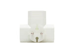 Soclu EURO x3 distribuitor T alb montare incastrata Home TPF3E
