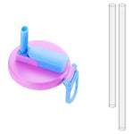 Capac Anti Varsare pentru Doze, Flippy, Model cu Pai Transparent, Reutilizabil, din Plastic, cu Maner Transportabil,