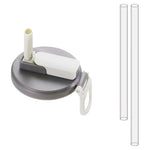 Capac Anti Varsare pentru Doze, Flippy, Model cu Pai Transparent, Reutilizabil, din Plastic, cu Maner Transportabil,