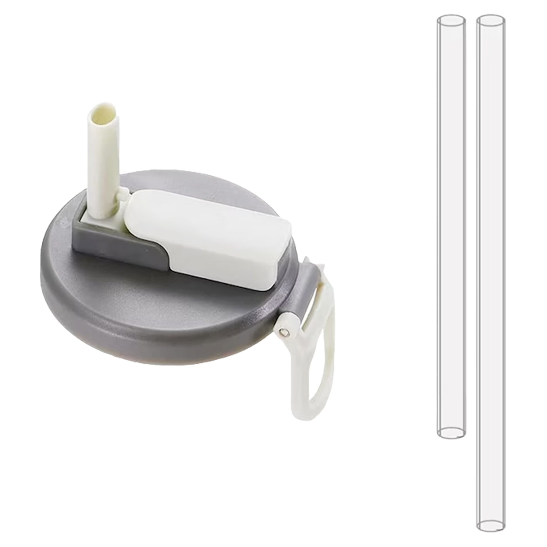 Capac Anti Varsare pentru Doze, Flippy, Model cu Pai Transparent, Reutilizabil, din Plastic, cu Maner Transportabil,
