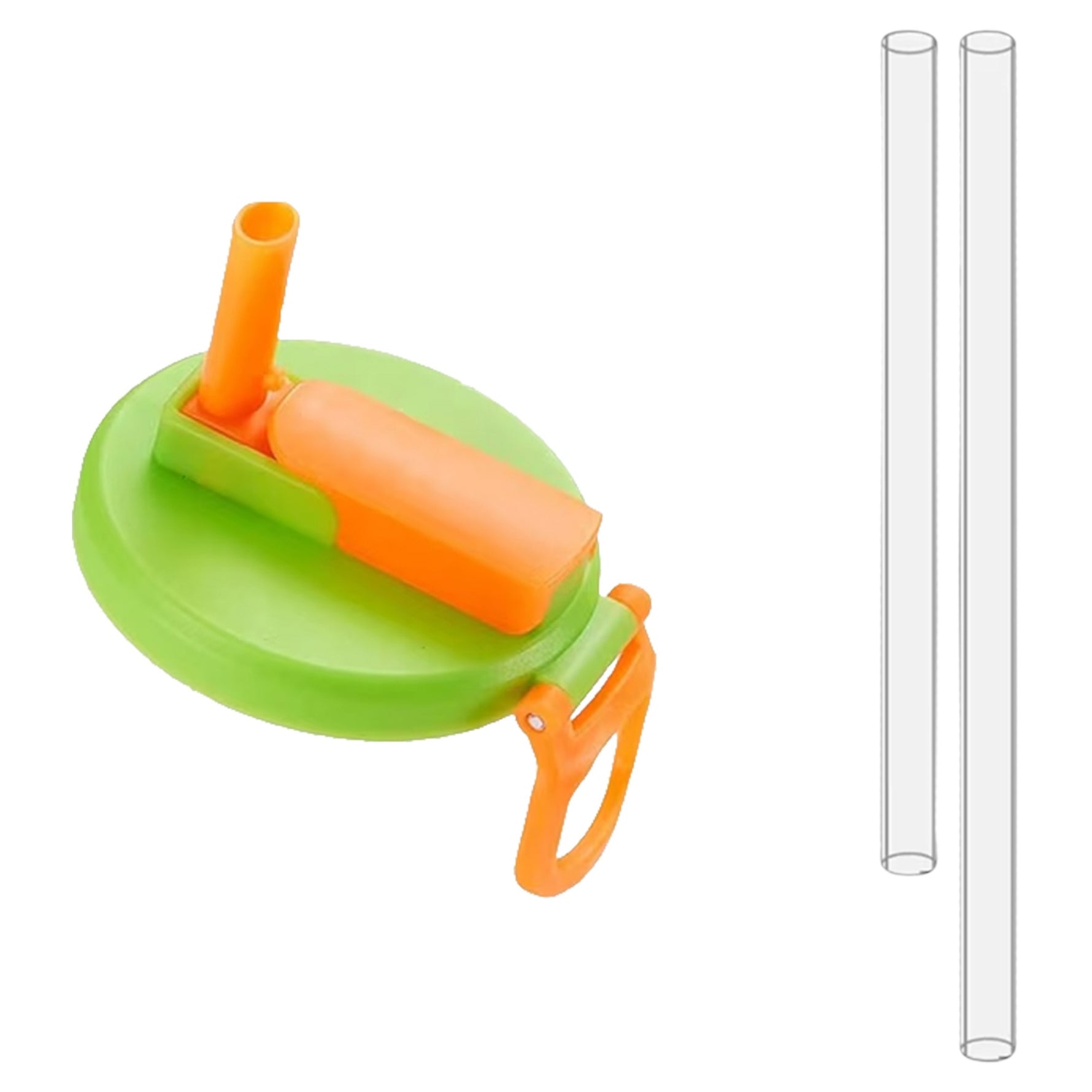 Capac Anti Varsare pentru Doze, Flippy, Model cu Pai Transparent, Reutilizabil, din Plastic, cu Maner Transportabil,