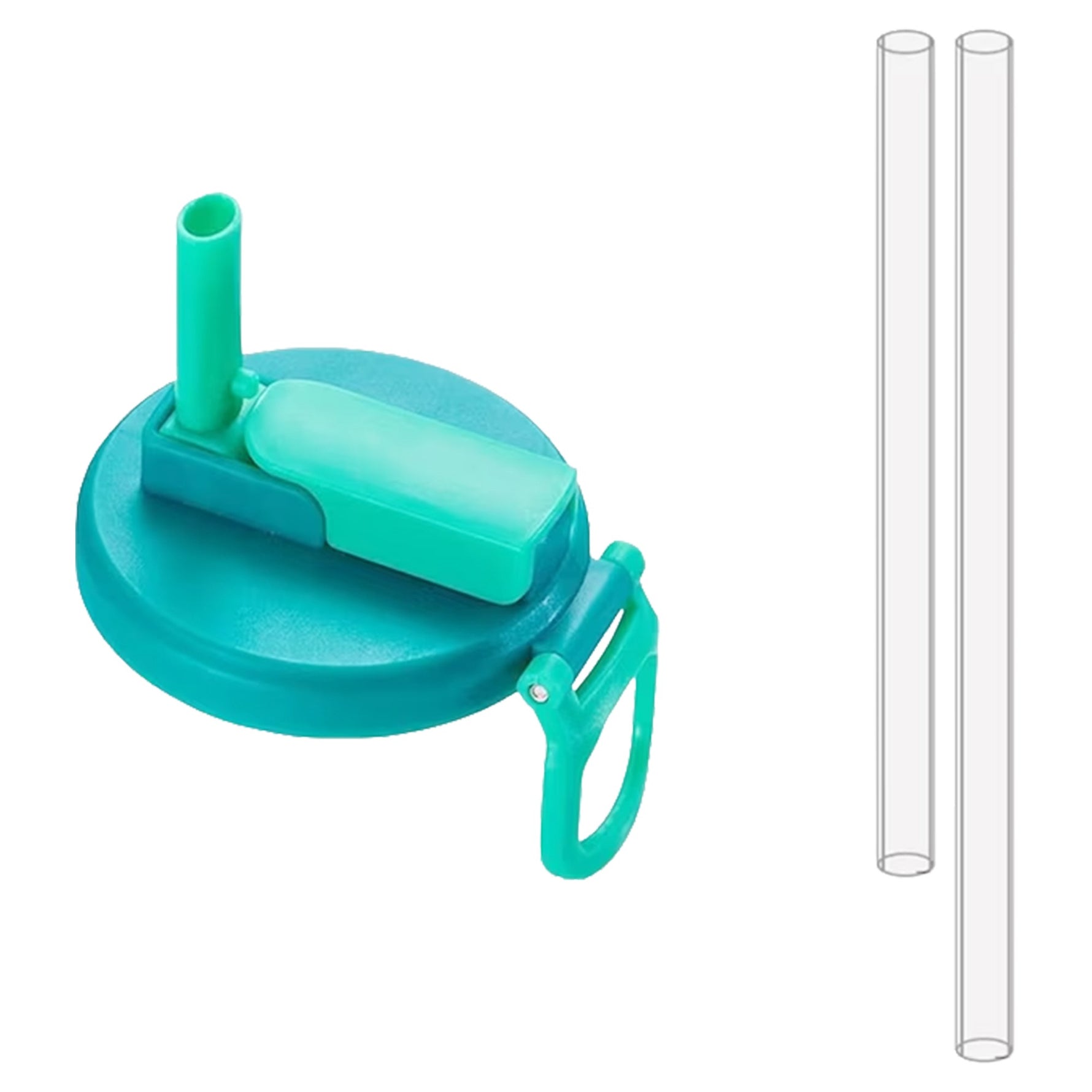 Capac Anti Varsare pentru Doze, Flippy, Model cu Pai Transparent, Reutilizabil, din Plastic, cu Maner Transportabil,