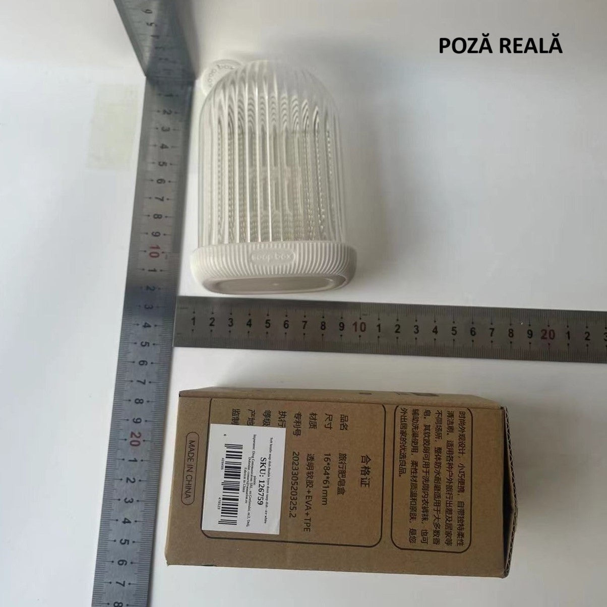 Sapuniera de Calatorie, Flippy, Suport pentru Sapun cu Scurgere a Apei, Recipient cu Capac Depozitare, Savoniera pentru