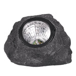 Lampa solara LED decorativa pentru gradina Flippy, imitatie piatra, lumina puternica 4 LED-uri, 12 x 15 cm, material
