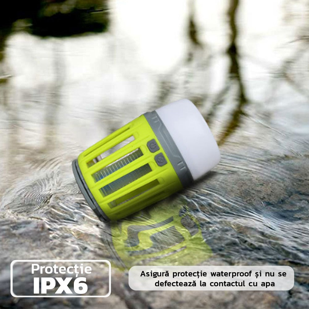Lampă UV antiinsecte Flippy, anti muste, anti tantari, Conectare la priza prin USB, portabil, 3.7 V, 200 lumeni, 8.5 x