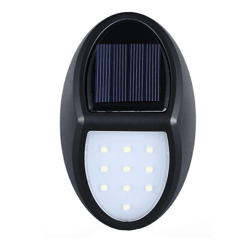Aplica solara LED pentru perete Flippy, in forma ovala, 10 LED-uri, lumina puternica, IP65, 12 x 7.5 cm, 1.2 V, 300