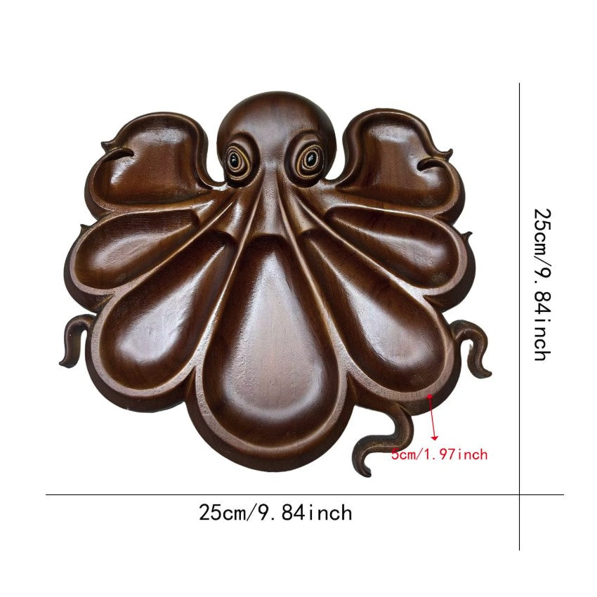 Platou pentru Servire, Flippy, in Forma de Caracatita, 8 Compartimente pentru Mezeluri Branzeturi Snacksuri, Design