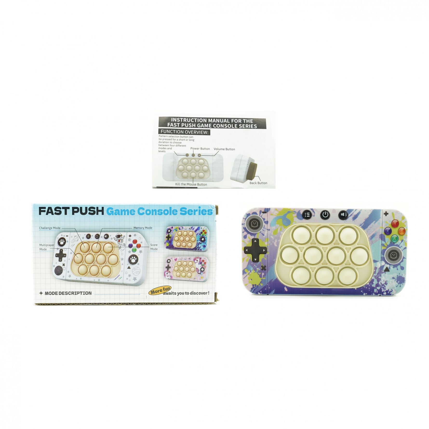 Jucarie interactiva tip consola pentru copii Flippy, speed push whack-a-mole, joc de viteza pop it, material