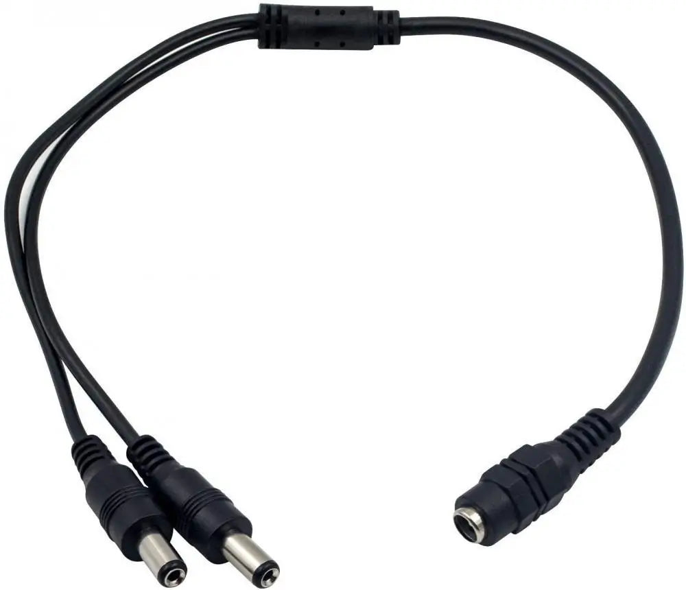 Spliter cablu alimentare cu mufa mama 5.5x2.1 mm la 2x tata 5.5x2.1 mm