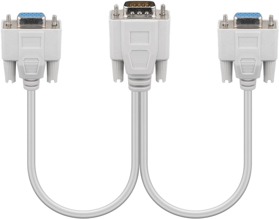 Splitter VGA 15 pini tata la 2x VGA mama 15 pini crem