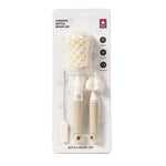Set 3 Perii de Spalat Biberoane, Flippy, pentru Tetina, Biberon, Pai, Materiale Sigure, fara BPA, Curatare 360°, Bej