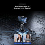 Stabilizator Pentru Telefon Cu Urmarire Automata, Flippy, AI Face Tracking, Rotire 360 Grade, 17 x 8 cm, Negru