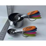 Set 10 Piese de Masurare, Flippy, 5 Linguri Gradate + 5 Cesti Gradate, Otel Inoxidabil + Silicon, 19 x 8 x 9 cm,