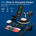 Statie de Incarcare 3 in 1, Flippy, Incarcator MagSafe Wireles Charger, Compatibil cu Apple iPhone, iWatch, AirPods,