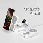 Statie de Incarcare MagSafe 3 in 1, Flippy, Magnetica Wireles Charger, Compatibil cu Apple iPhone, iWatch, AirPods, New