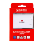 Stecher Skross EU cu 4 porturi USB alb 3x 1A 1x 2.4A