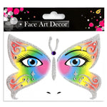 Sticker Temporar pentru Fata, Flippy, pentru Machiaj, Face Art, Halloween, Teatru, Model Fluture, Multicolor