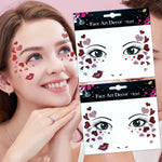Sticker Temporar pentru Fata, Flippy, pentru Machiaj, Face Art, Halloween, Teatru, Tema Ziua Indragostitilor, Model cu