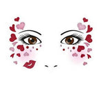 Sticker Temporar pentru Fata, Flippy, pentru Machiaj, Face Art, Halloween, Teatru, Tema Ziua Indragostitilor, Model cu