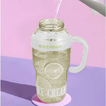 Sticla de Apa, Flippy, Termica, Mentinere 6 Ore, 1400 mL, cu Pai si Capac, PP si Silicon, cu Maner Alb, 25.5x7.5 cm,
