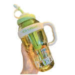 Sticla de Apa, Flippy, Termica, Mentinere 6 Ore, 1400 mL, cu Pai si Capac, PP si Silicon, cu Maner Alb, 25.5x7.5 cm,