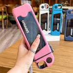 Sticla de Apa pentru Sport, Flippy, 350 ml, cu Pai si Capac, 23x7x4.4 cm, Buton de Blocare, din PC, Roz