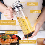 Sticla de ulei etansa cu deschidere inchidere, Flippy, Dispenser de ulei de bucatarie, Sos de soia, Otet, 500 ml,