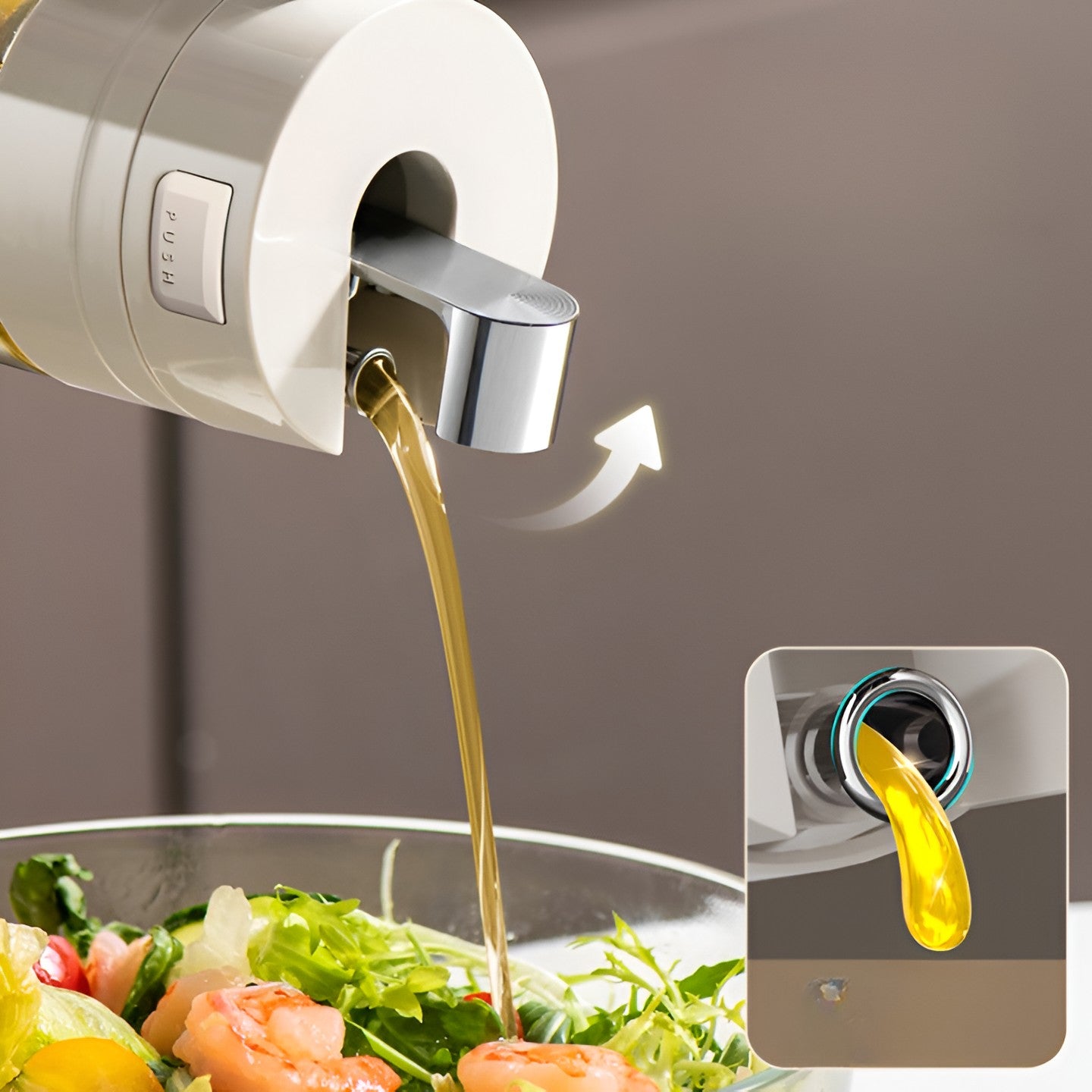 Dispenser pentru Ulei, Flippy, Deschidere si Inchidere Automata a Rezervorul, cu Inductie Gravitationala, 550 ml,