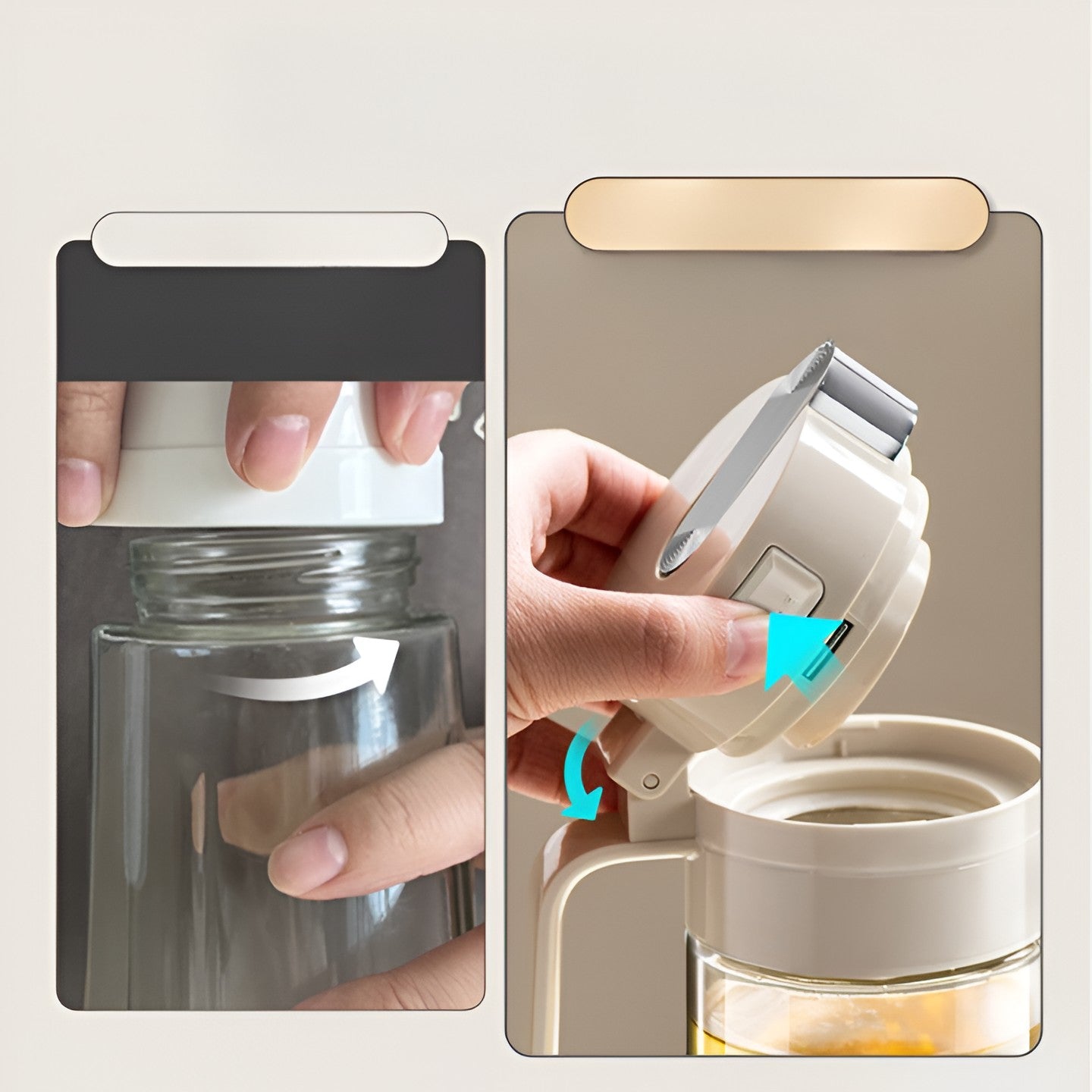 Dispenser pentru Ulei, Flippy, Deschidere si Inchidere Automata a Rezervorul, cu Inductie Gravitationala, 550 ml,