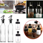 Sticle si Borcane de Ulei de Masline, Flippy, Dozator Set 4 Bucati, 2 Sticle cu Dispenser 500 ml/buc, 2 Borcane pentru