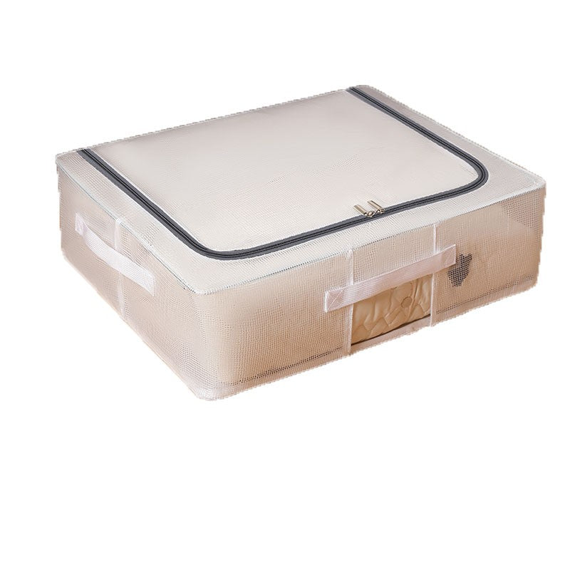 Cutie de Depozitare, Flippy, pentru Pantofi Haine, din Plasa PVC Impermeabila si Manere Laterale, Pliabila, Fermoar