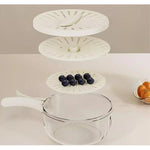 Strecuratoare 2 in 1 pentru Fructe si Legume, Flippy, Cos de Scurgere si Cutie de Depozitare, 15.5 x 8.3 cm, din PP, cu