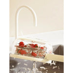 Strecuratoare 2 in 1 pentru Fructe si Legume, Flippy, Cos de Scurgere si Cutie de Depozitare, 15.5 x 8.3 cm, din PP, cu