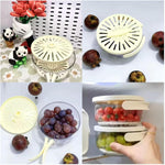 Strecuratoare 2 in 1 pentru Fructe si Legume, Flippy, Cos de Scurgere si Cutie de Depozitare, 15.5 x 8.3 cm, din PP, cu
