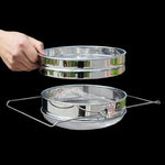 Strecuratoare Apicola, Flippy, din Inox, Dubla, Filtrare Miere, 25 x 25 x 10 cm, Gri