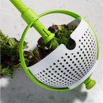 Strecuratoare multifunctionala rotativa, cu maner, material ABS, 22x12 cm, maner 18 cm, cu ventuza pentru prindere
