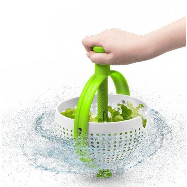 Strecuratoare multifunctionala rotativa, cu maner, material ABS, 22x12 cm, maner 18 cm, cu ventuza pentru prindere