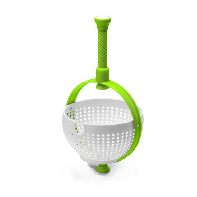 Strecuratoare multifunctionala rotativa, cu maner, material ABS, 22x12 cm, maner 18 cm, cu ventuza pentru prindere