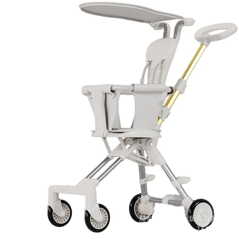 Carucior Pliabil, Flippy, 1-3 Ani, Reversibil, 4 Roti, Parasolar, din Aliaj de Aluminiu + Plastic + Textil, 52 x 42 x