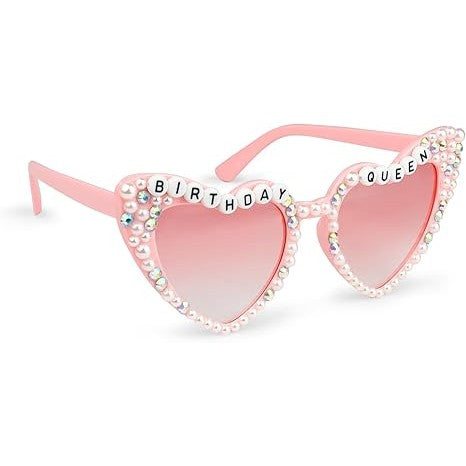 Ochelari Decorativi, Flippy, Model Birthday Queen, cu Perle si Pietre, pentru Aniversari, din PC, 15.3 x 5.7 x 14.5 cm,