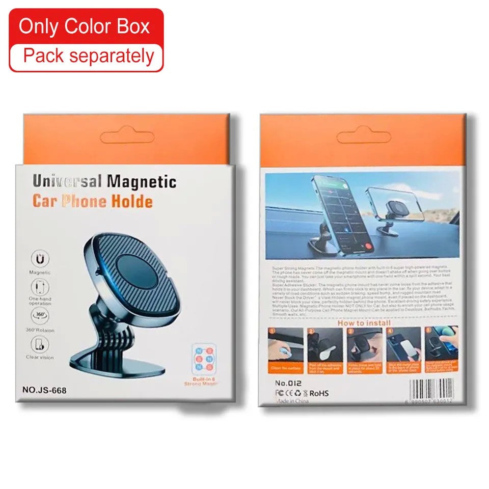 Suport Auto Magnetic Flippy 360 grade cu adeziv, 53 mm, Holder JS - 668, compatibil cu dispozitive intre 4" - 7",