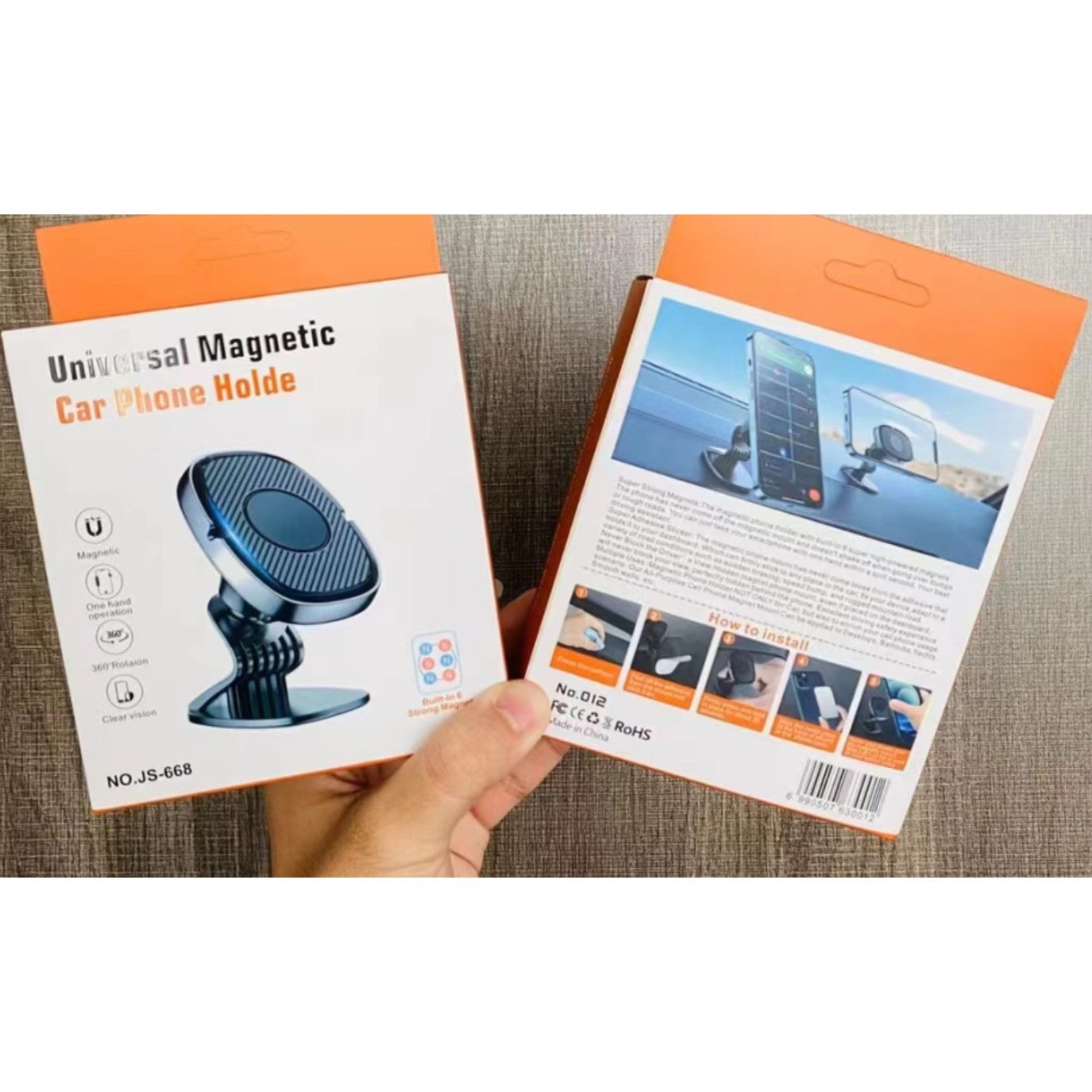 Suport Auto Magnetic Flippy 360 grade cu adeziv, 53 mm, Holder JS - 668, compatibil cu dispozitive intre 4" - 7",