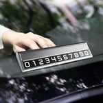 Suport Auto Numar Telefon Parcare, Flippy, Design Metalic cu Capac, Afisaj Ascuns Rabatabil, Cifre Magnetice