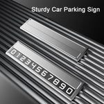 Suport Auto Numar Telefon Parcare, Flippy, Design Metalic cu Capac, Afisaj Ascuns Rabatabil, Cifre Magnetice