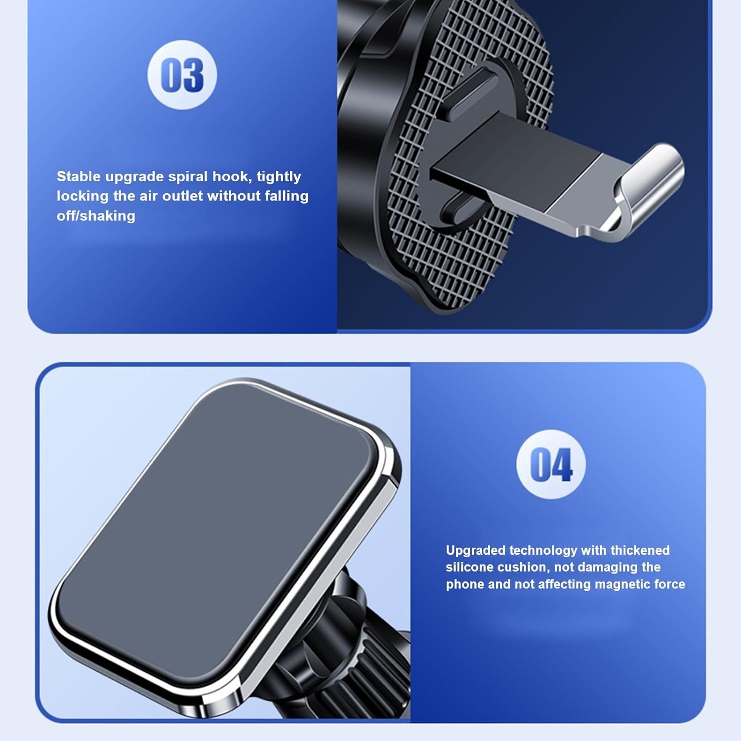 Suport Auto pentru Telefon, Flippy, MagSafe, cu Magnet, Prindere Grila de Ventilatie, Detalii Fine, Rotativ 360 de